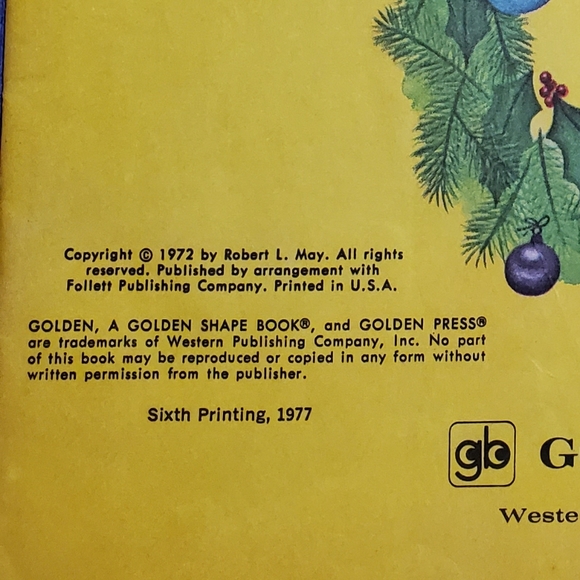 3for$25 Vintage 1970s Golden Shape Book: Rudolph the Red-Nosed Reindeer - Picture 5 of 5